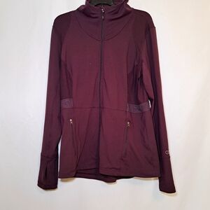 CALIA by Carrie Underwood Burgundy Utility Jacket Women's Size XL